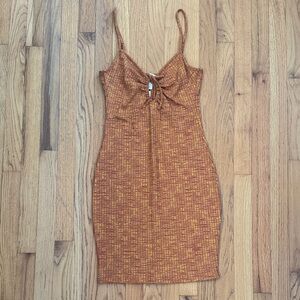 H&M Brown Patterned Mini Dress